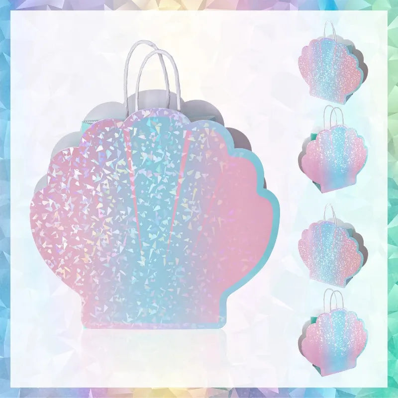 Seashell Party Tote Bags – Ocean Theme Favor Bags, Set of 6 Party Favor Bags Babs