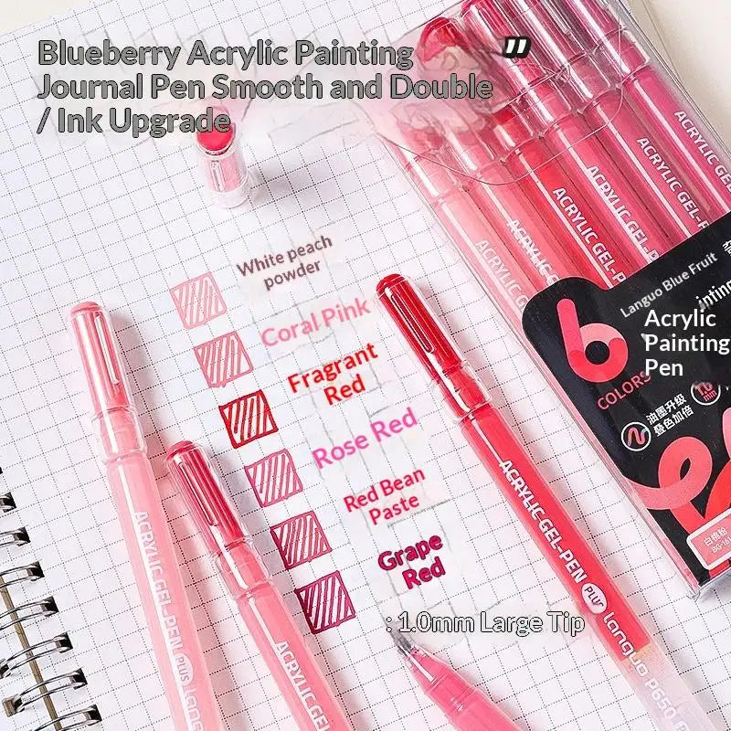 6-Color Gel Pen Set – Acrylic Painting & Writing Markers Gel Pen Set Babs