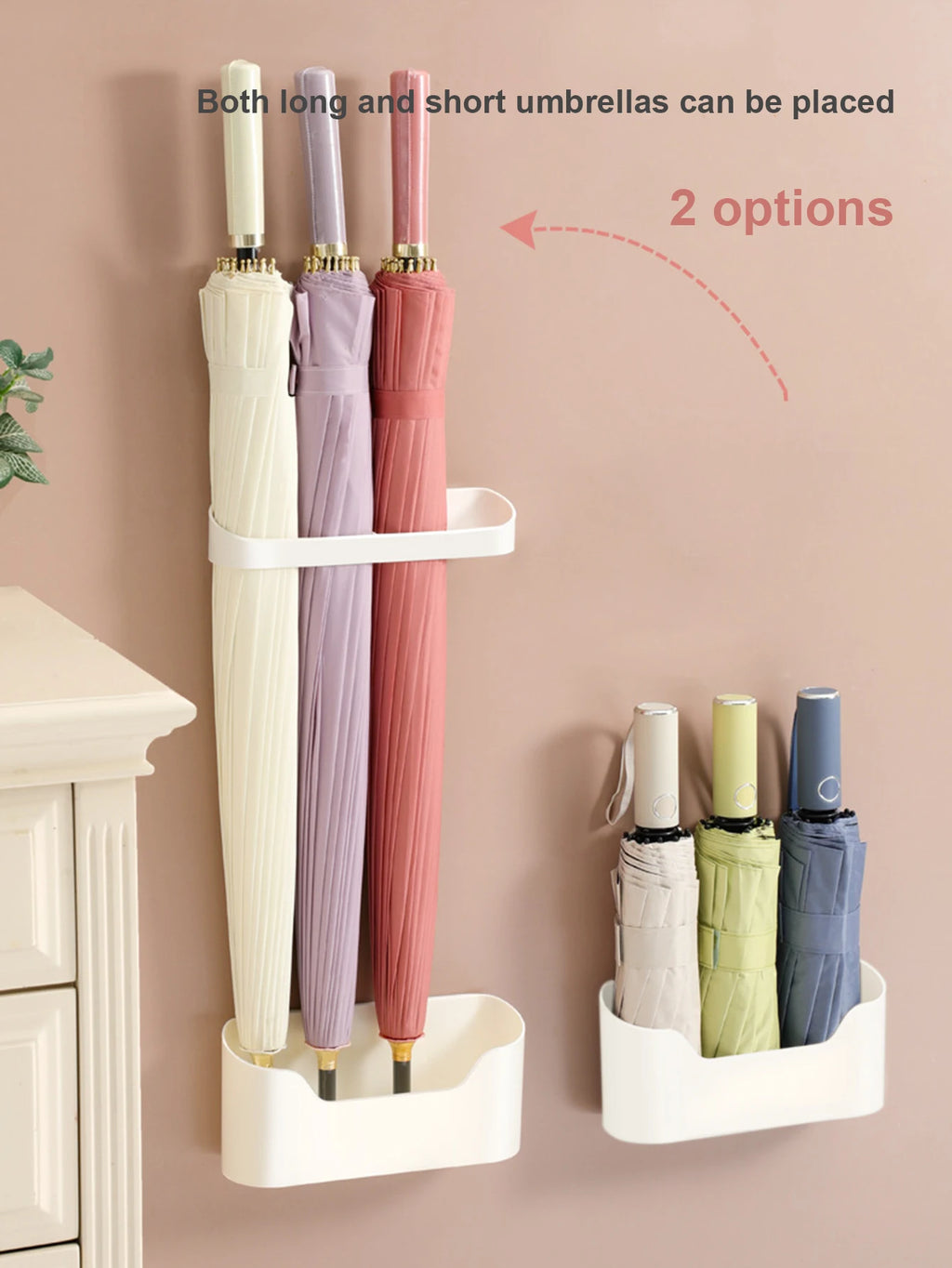 Punch-Free Wall Mount Umbrella Rack with Drain Tray Umbrella Stand Rack Babs