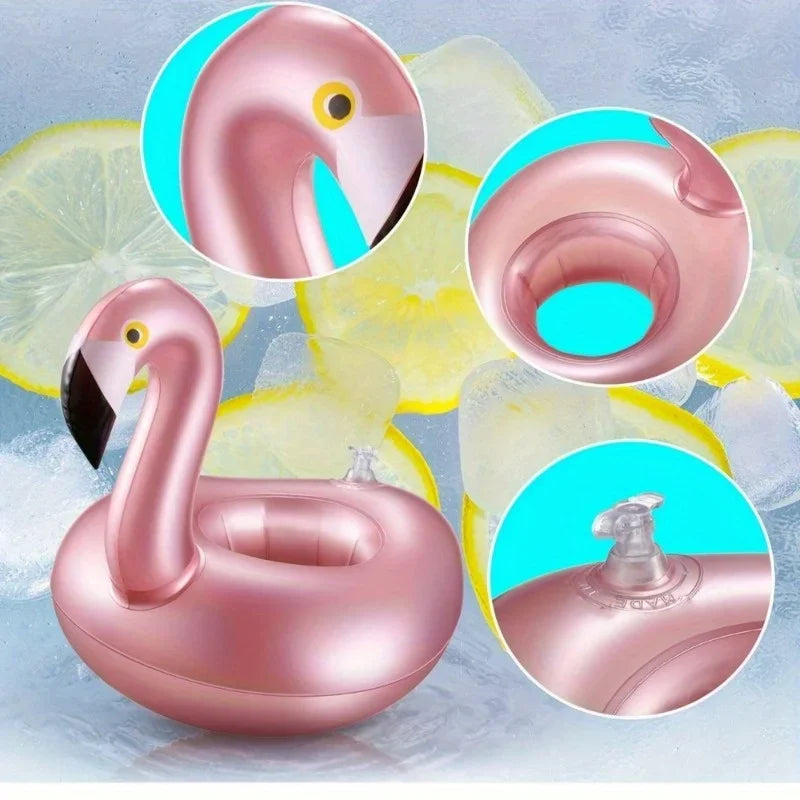 Rose Gold Flamingo Inflatable Coaster | Pool & Beach Party Inflatable Pool Coaster Babs
