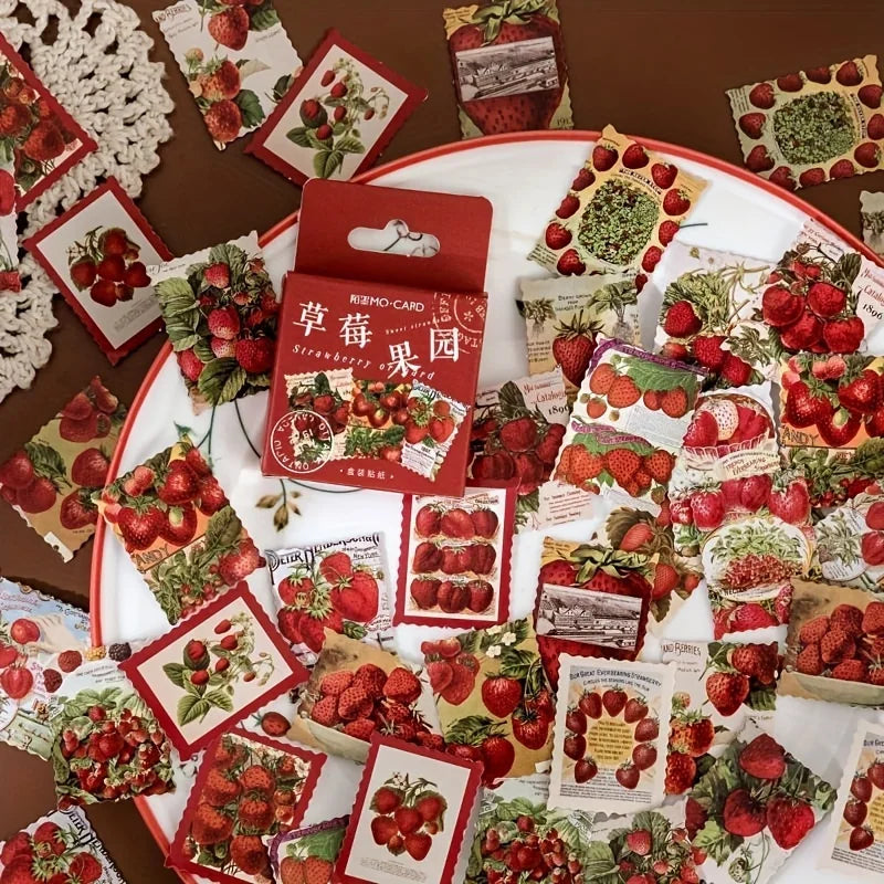 Strawberry Paper Mini Stickers for Scrapbook & Journal Craft Stickers Babs 1box