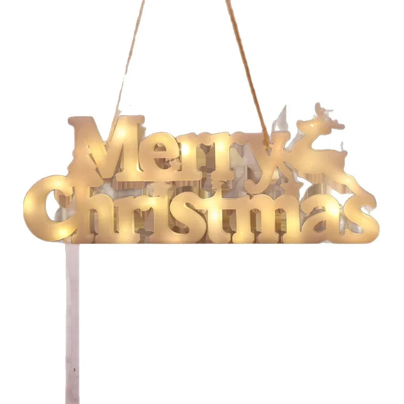 LED Merry Christmas Sign Light-Up Holiday Window Wall Decor Christmas LED Sign Babs
