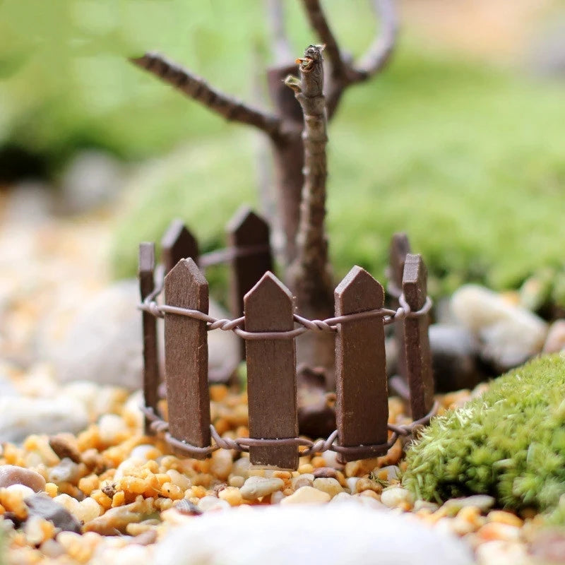 Mini Wooden Fence for Fairy Garden, Dollhouse & DIY Crafts Miniature Wooden Fence Babs
