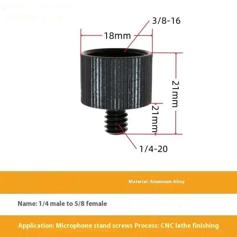 5/8 to 1/4 3/8" Mic Stand Thread Screw Adapter – Aluminum Thread Screw Adapter Babs 01