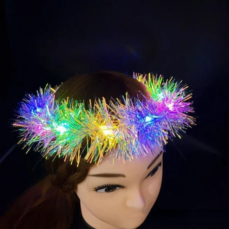 20pcs LED Floral Wreath Headbands – Party, Wedding & Cosplay LED Wreath Headband Babs