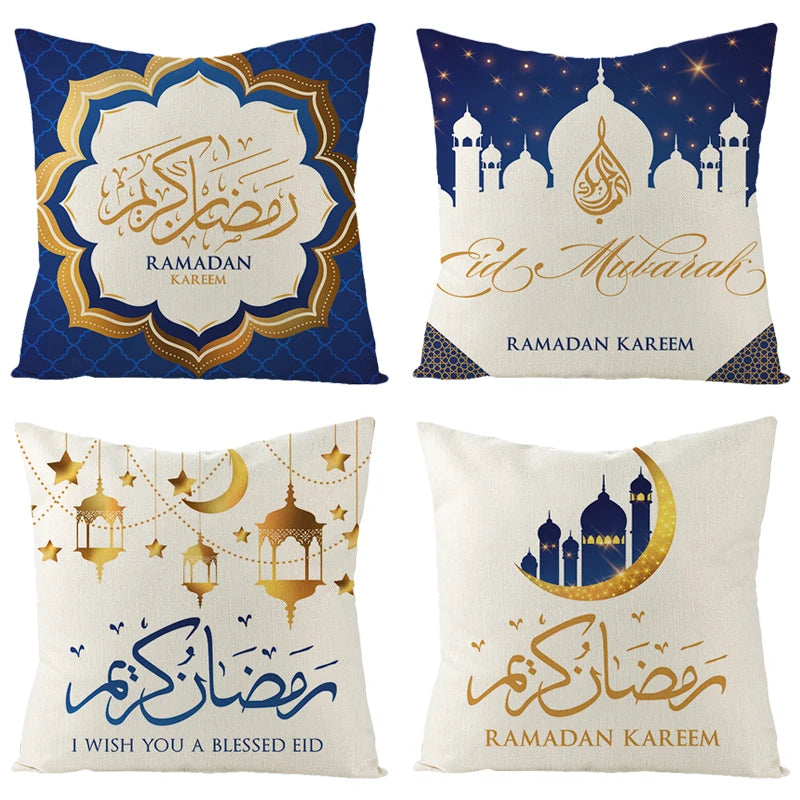 Eid Mubarak Cushion Cover | Ramadan Kareem Sofa Pillowcase Decorative Cushion Cover Babs