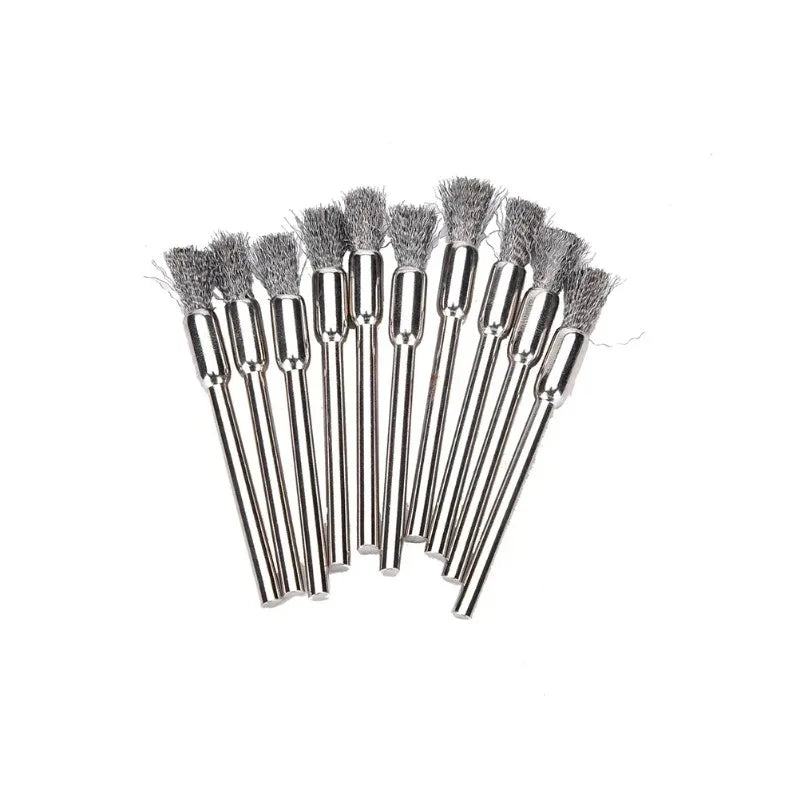 10pcs Steel Wire Polishing Brushes for Dremel & Mini Drill Rotary Tool Brushes Babs