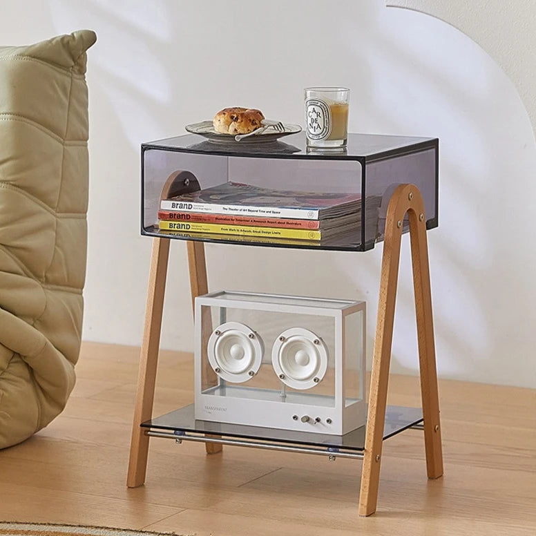 Modern Nordic Acrylic Side Table with Storage – 43×34.5×66cm Acrylic Side Table Babs