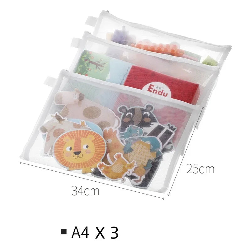 Transparent Zipper Mesh Storage Bags – Puzzles, Toys & More Mesh Storage Bags Babs L 3PCS