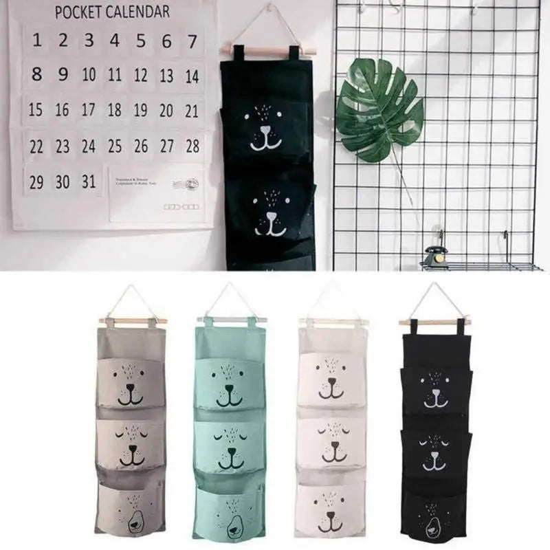 3-Pocket Wall Hanging Organizer Bag – Foldable Storage Hanger Hanging Storage Organizer Babs