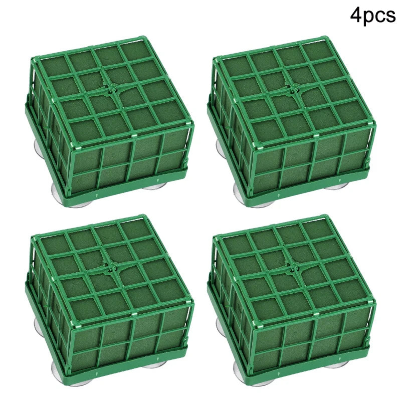 Square Flower Foam Blocks with Suction Cup – 1-4 Pcs Floral Foam Holder Babs 4pcs