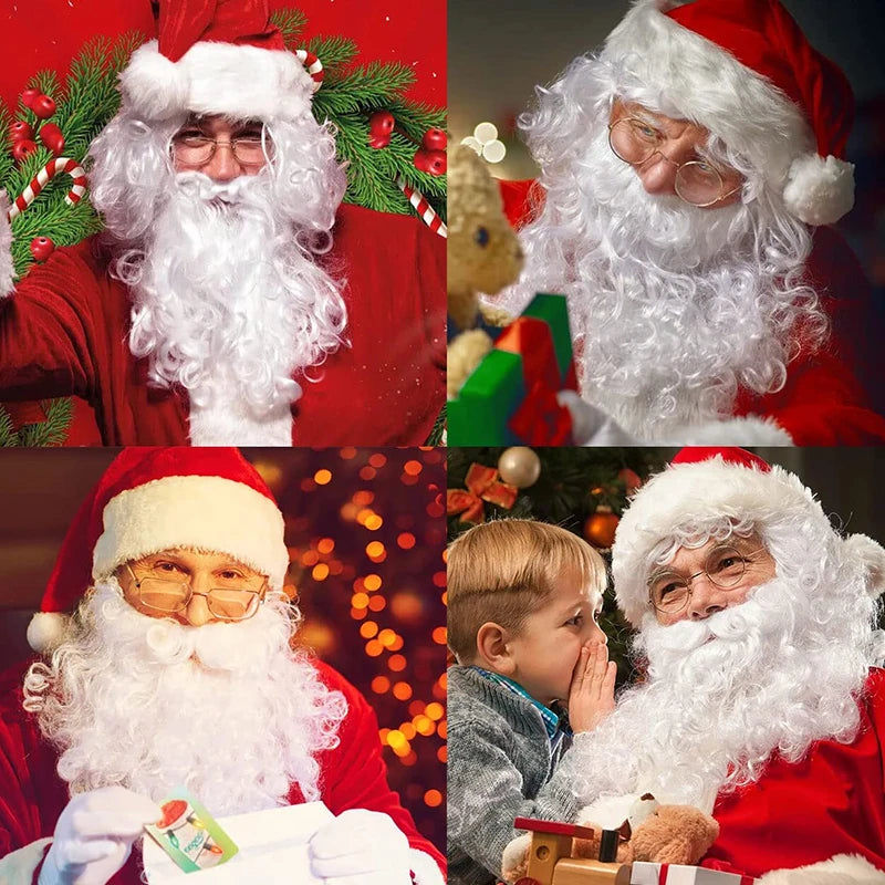 Santa Claus Fake Beard & Moustache – Christmas Cosplay Prop Costume Prop Babs