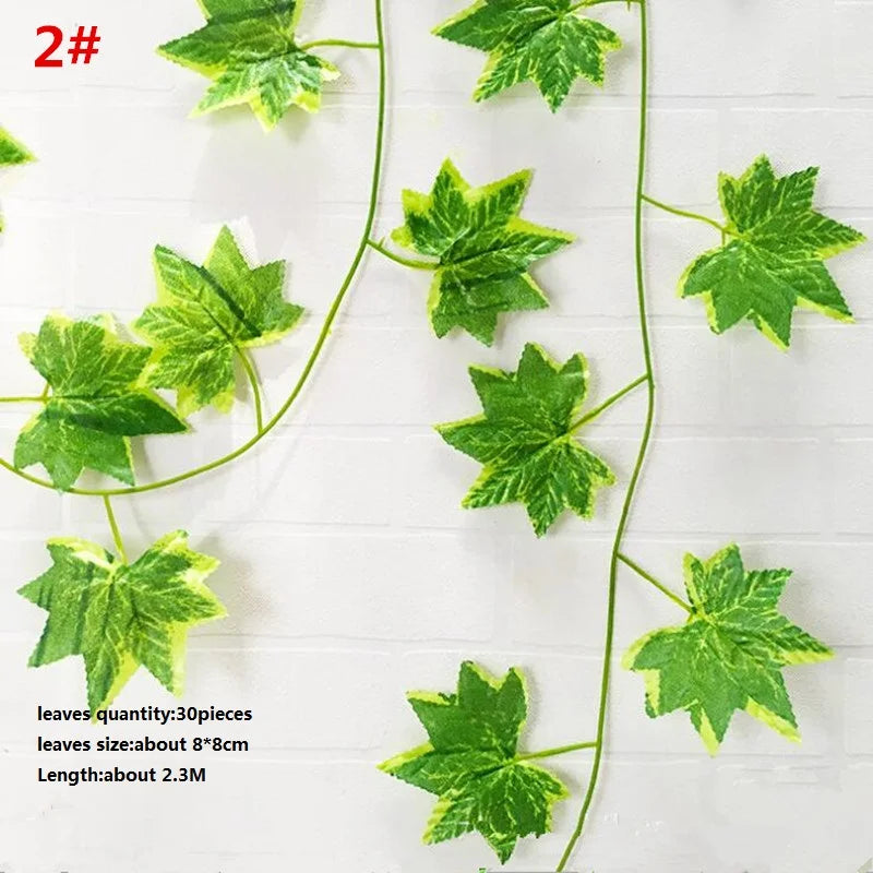 24pcs Red Maple Leaf Vine Garland – Artificial Rattan Decor Artificial Leaf Garland Babs 2