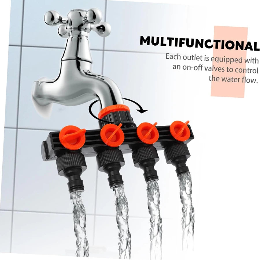 4-Way Garden Hose Splitter & Water Distributor | Irrigation Fitting Garden Hose Splitter Babs