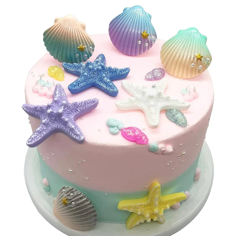Mermaid Cake Toppers Set – Tails, Shells & Birthday Decor Cake Topper Set Babs
