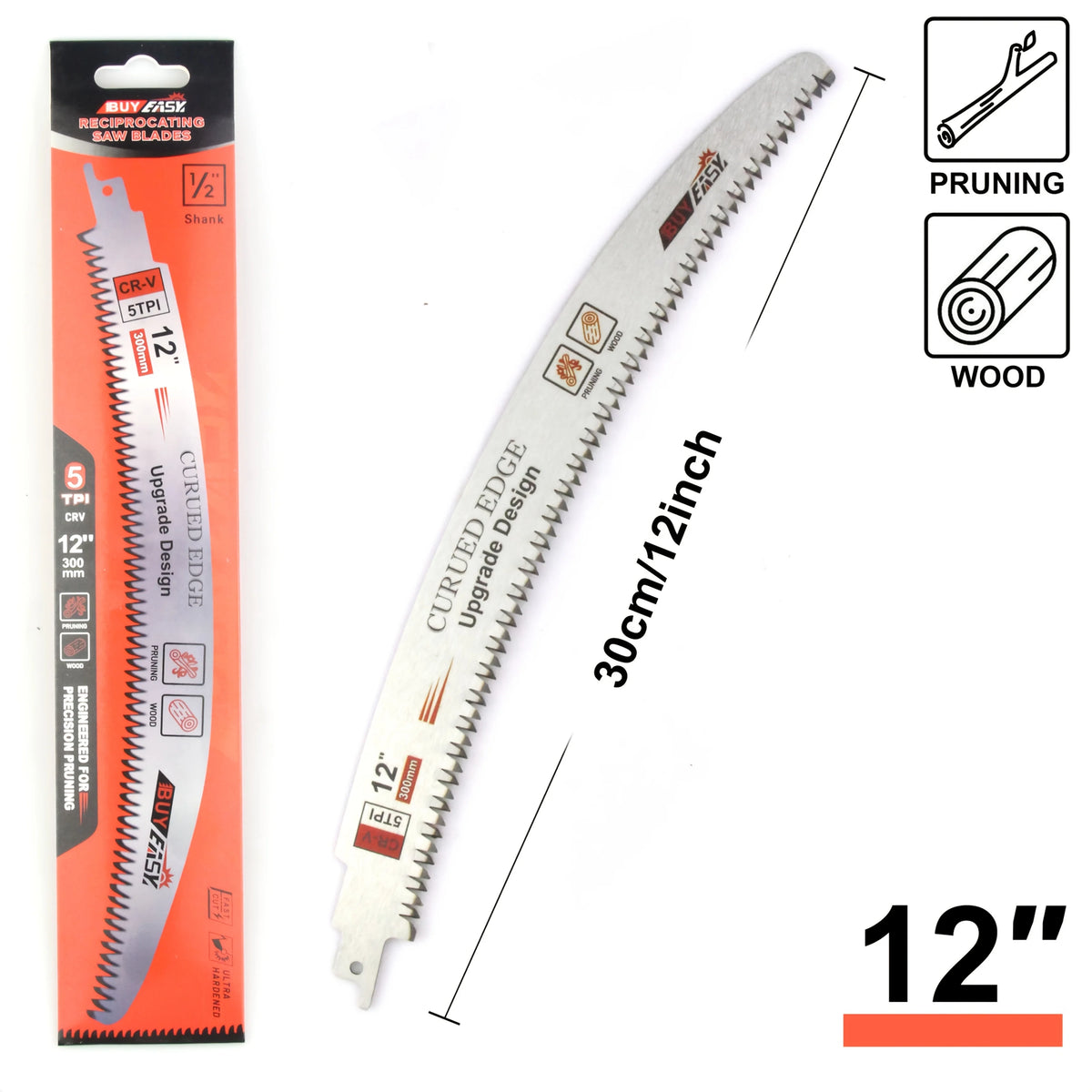Japanese Tooth Reciprocating Saw Blade 10/12/15in CR-V Steel Reciprocating Saw Blade Babs 30cm