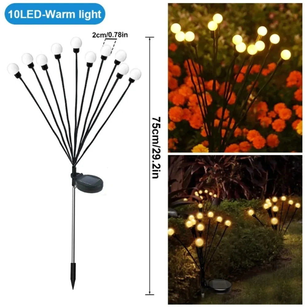 Solar Firefly Garden Lights – Waterproof LED Pathway Lawn Decor Solar Garden Lights Babs Warm White 6 LED