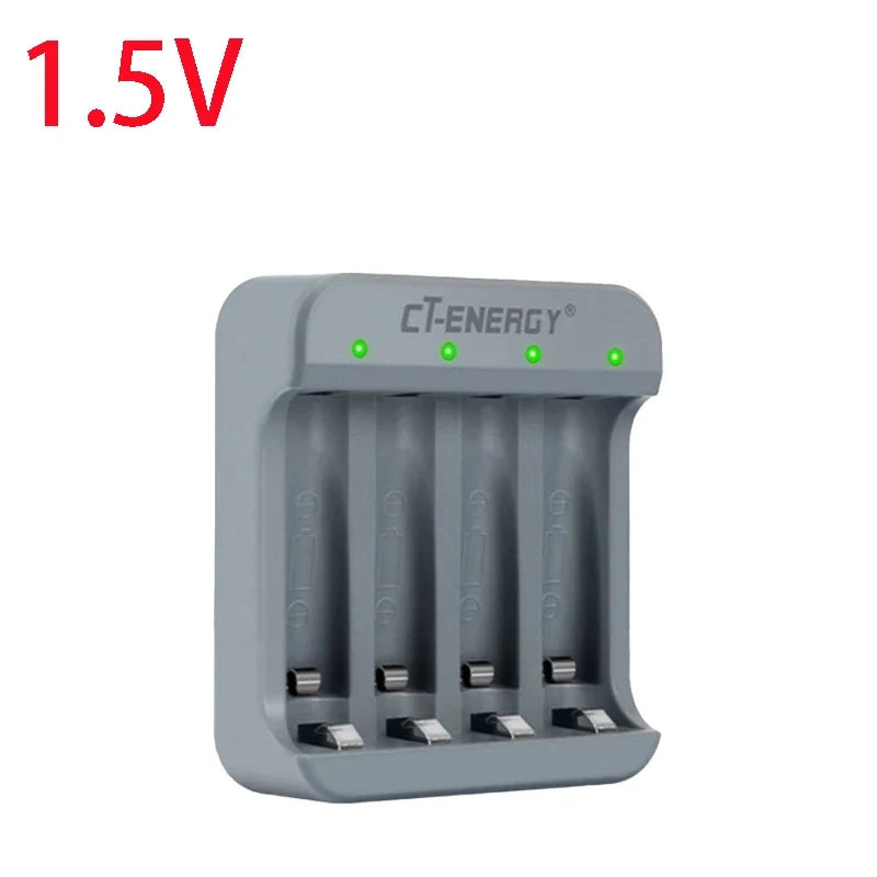 4-Slot Li-Ion Battery Charger AA AAA 1.5V LED Indicator USB-C Battery Charger Babs