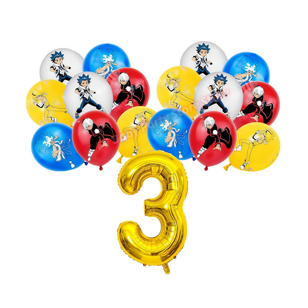 Beyblade & Bakugan Birthday Balloons Banner Party Decorations Party Decorations Set Babs 17pcs Balloons 3