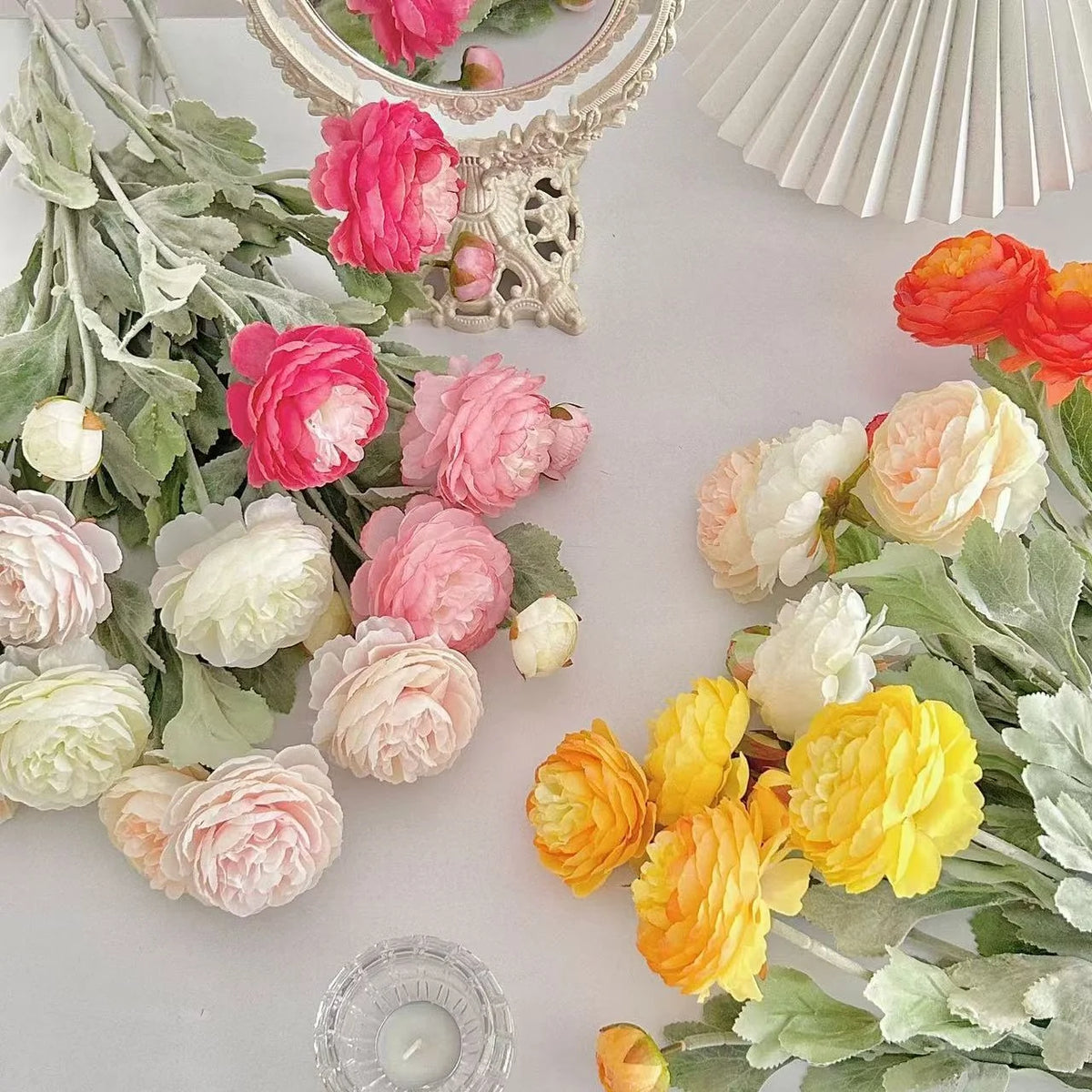 3-Head Artificial Silk Peony Bouquet – Wedding & Home Decor Artificial Flower Bouquet Babs