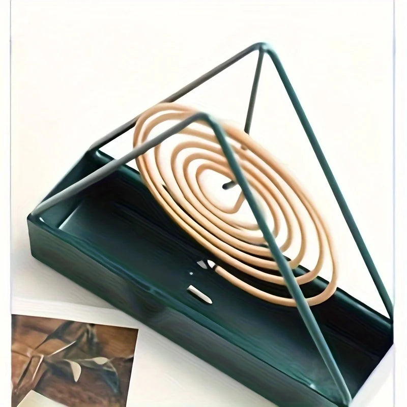 Triangular Mosquito Coil Holder – Metal Hanging Ash Collector Incense Coil Holder Babs