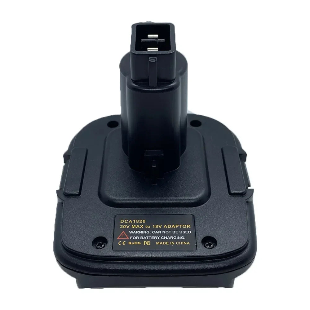 DCA1820 Battery Adapter for Dewalt 18V–20V Lithium Ion Tools Battery Adapter Babs Black