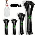 400-Pack Self-Locking Nylon Cable Ties – UV Resistant, 3 Sizes Nylon Cable Ties Babs black
