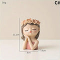 Nordic Cute Girl Resin Planter for Succulents & Cactus Decorative Planter Babs C
