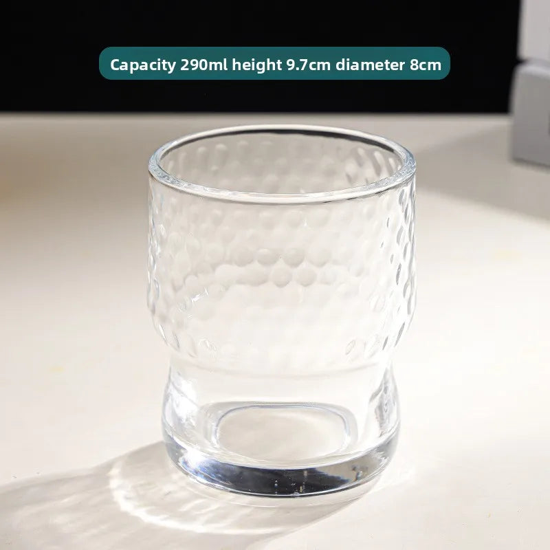Hammered Glass Cup – Stylish Luxury Drinkware for Home Glass Tumbler Babs hammer pattern 201-300ml