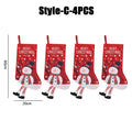 Large Christmas Stockings – Snowman & Reindeer Hanging Decor Christmas Stocking Babs Style C-4PC as shown