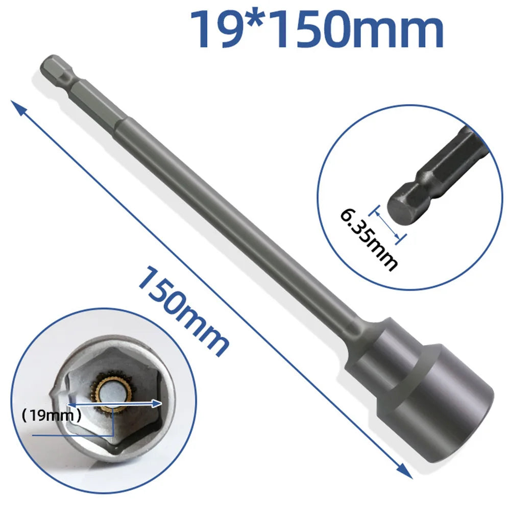 150mm Magnetic Hex Nut Driver Socket Wrench Extension 6–19mm Socket Wrench Extension Babs 19mm