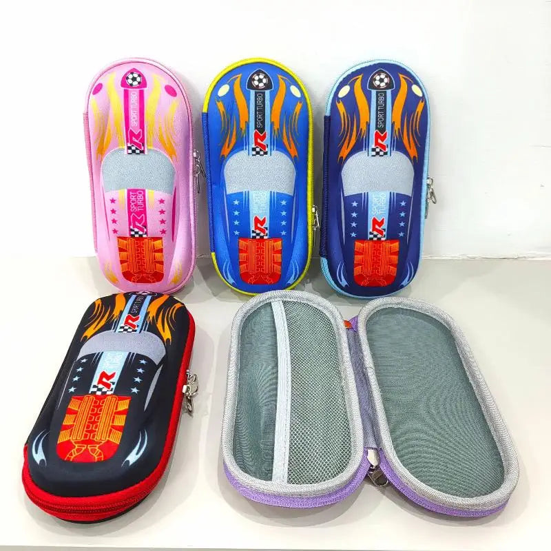 3D Racing Car EVA Pencil Case – Kids Cartoon Stationery Box Kids Pencil Case Babs