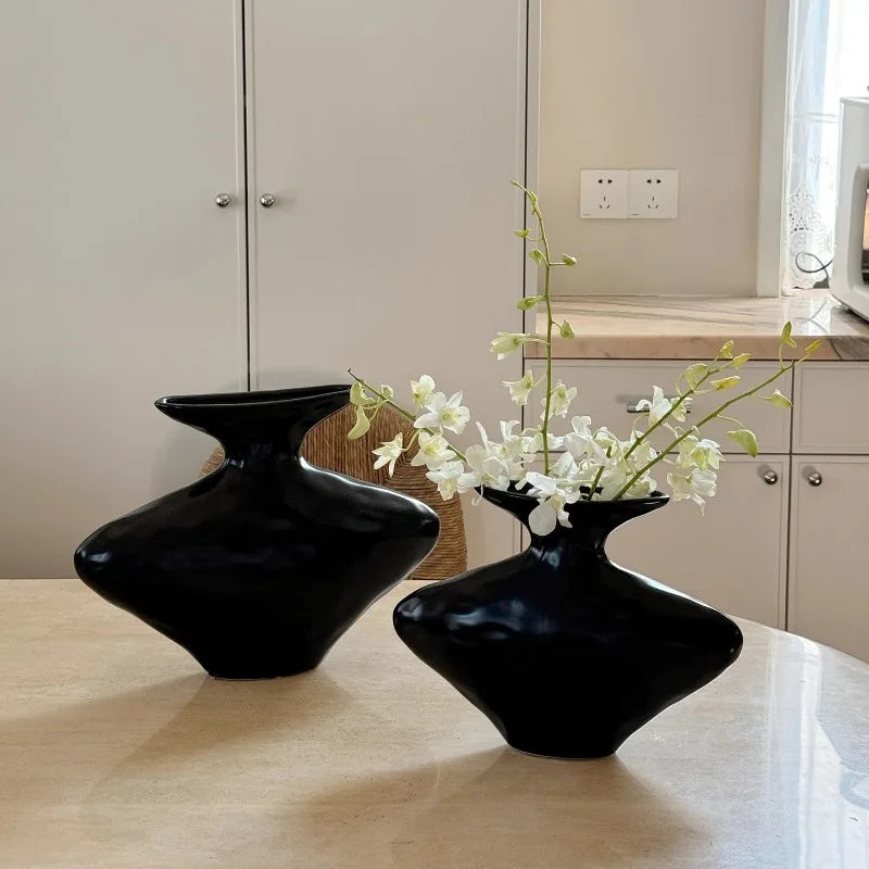 Modern Ceramic Vase | Elegant Hydroponics Flower Bottle Décor Decorative Ceramic Vase Babs