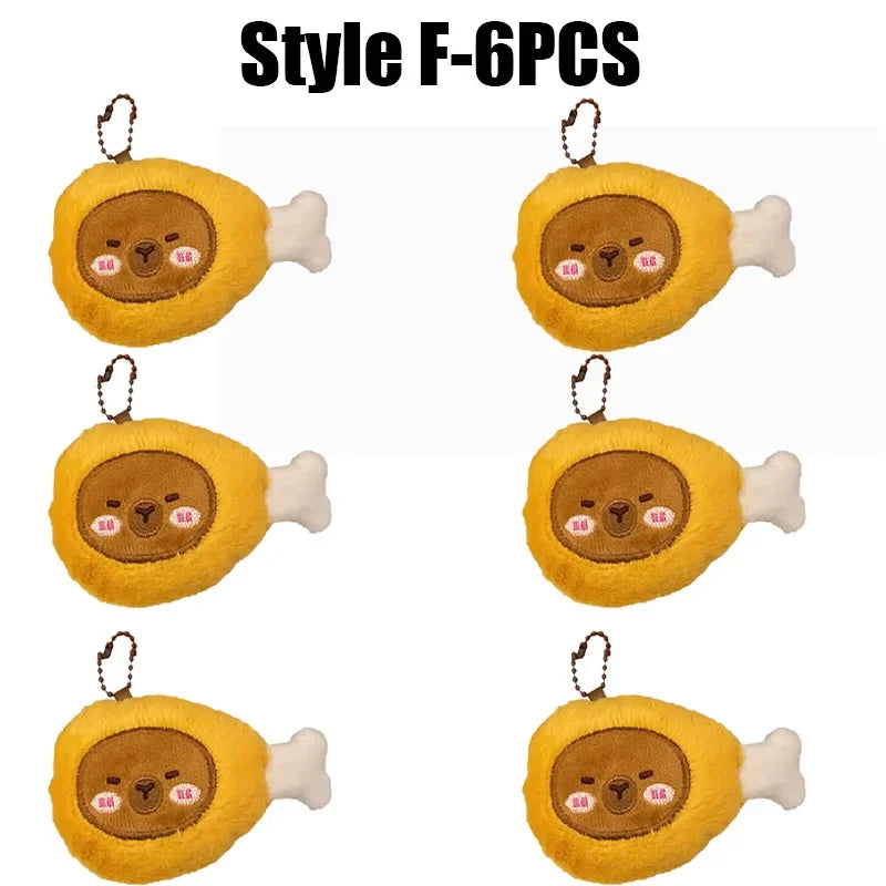 Cute Capybara Plush Keychain – Anime Bread Topper Fluffy Charm