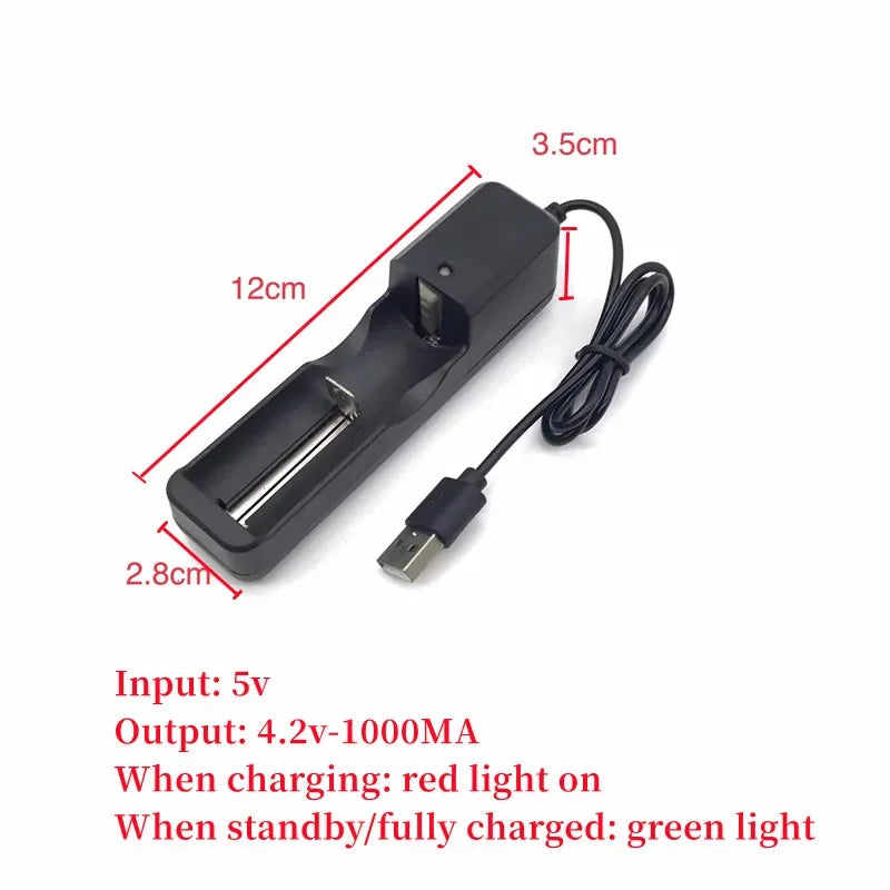 Alasicka 1-Slot USB Lithium Battery Charger – 18650 & More Battery Charger Babs