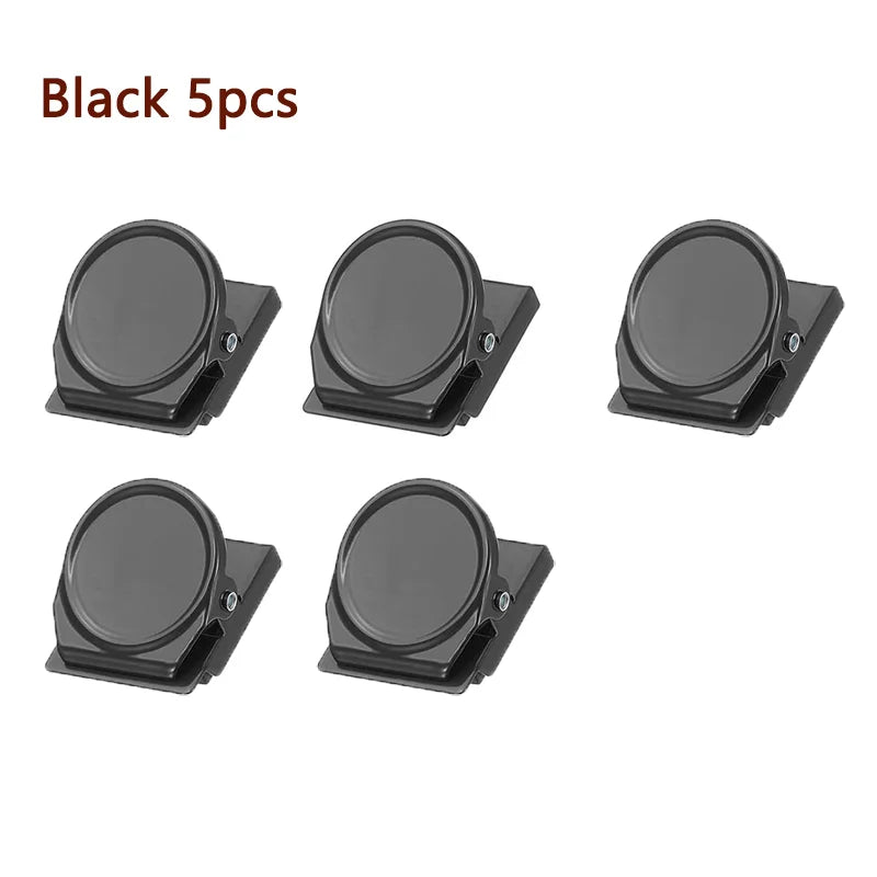 5-Piece Magnetic Clips – Colorful Fridge & Office Organizers Magnetic Office Clips Babs Black 5pcs