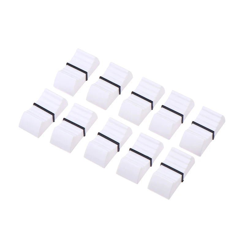 10-Pack Ribbed Fader Knob Caps for Mixer & Audio Desks Mixer Knob Caps Babs White