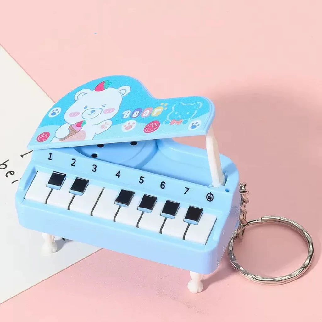 Mini Piano Keychain Music Toy – Fun Colorful Bag Pendant Gift Mini Music Toy Babs Blue