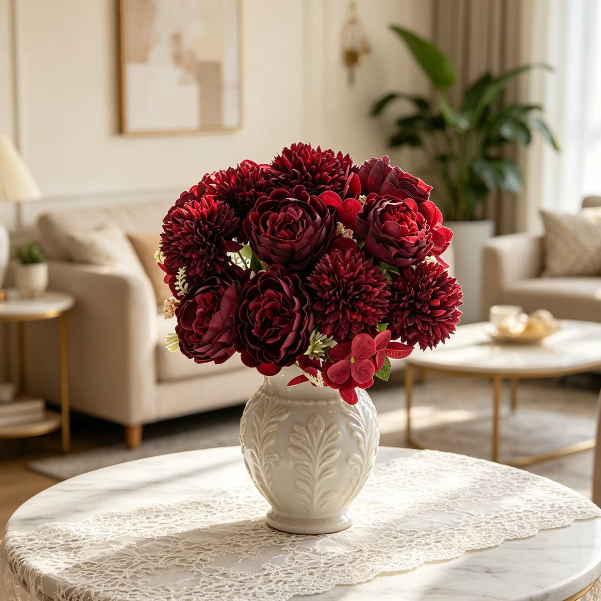 Silk Peony & Hydrangea Artificial Flower Bouquet | Wedding Décor Artificial Flower Bouquet Babs