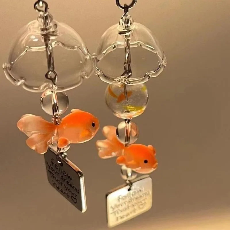 Goldfish Handmade Bead Pendant – Fish Wind Chime Bag Charm Bead Pendant Charm Babs