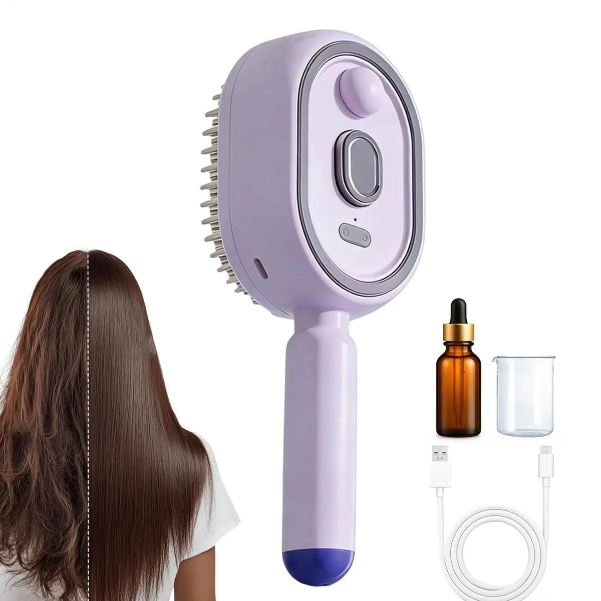 Electric Water Spray Hair Brush – Anti-Static Steam Comb Electric Hair Brush Babs