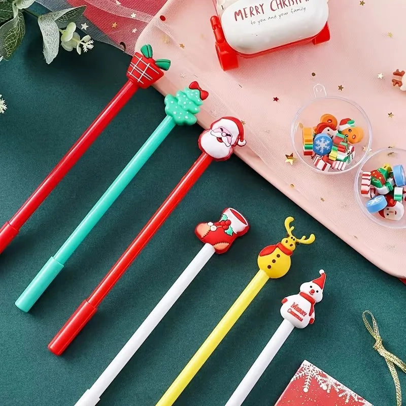 Christmas Holiday Ballpoint Pen Set | 0.5mm Black Ink, 5 Designs Holiday Ballpoint Pen Set Babs