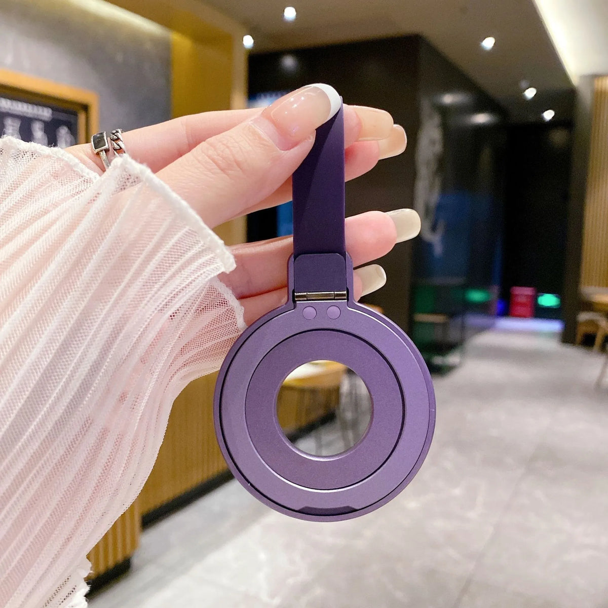 Ultra Thin Magnetic Phone Holder & Silicone Wristband Desk Stand Magnetic Phone Stand Babs PURPLE