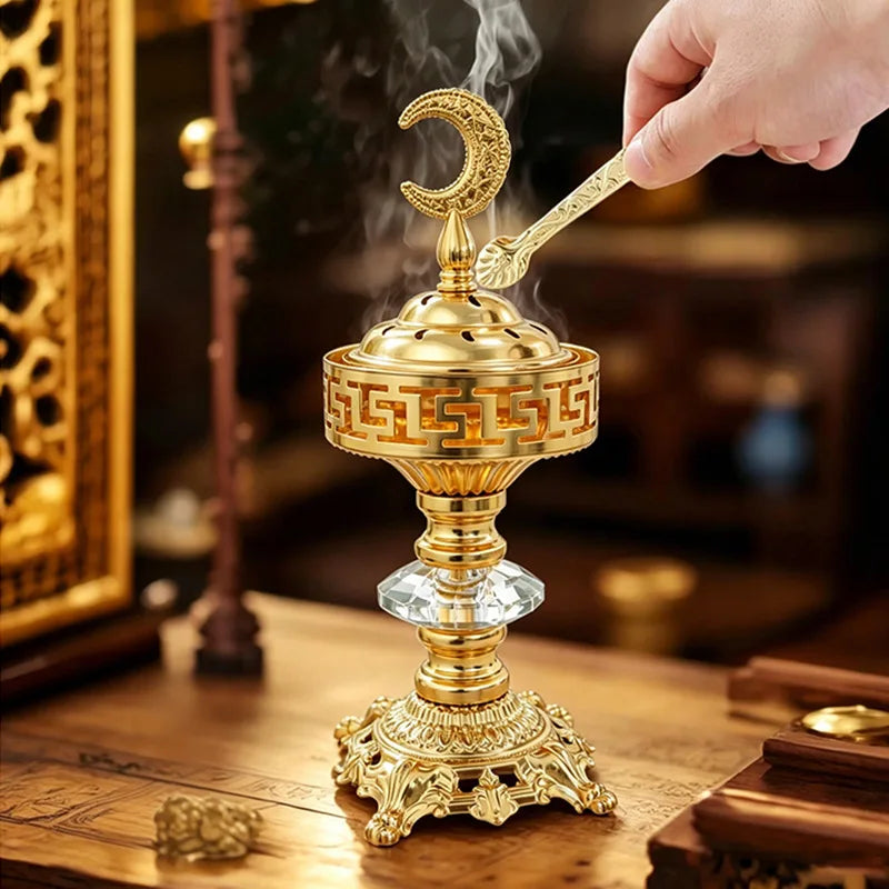 Moon Metal Incense Burner – Arabic Gold Aroma Burner Decor Incense Burner Babs