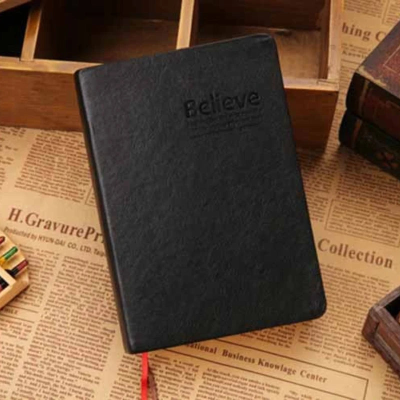 A6 PU Leather Notebook Vintage Gold Edge Bible Style Journal Leather Journal Notebook Babs