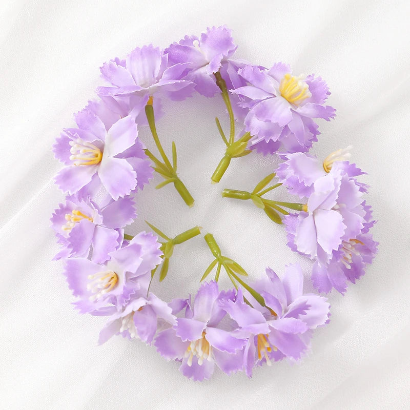 10/20Pcs 7cm Silk Artificial Rose Flower Heads – Wedding & Home Décor Artificial Flower Heads Babs Purple 20Pcs