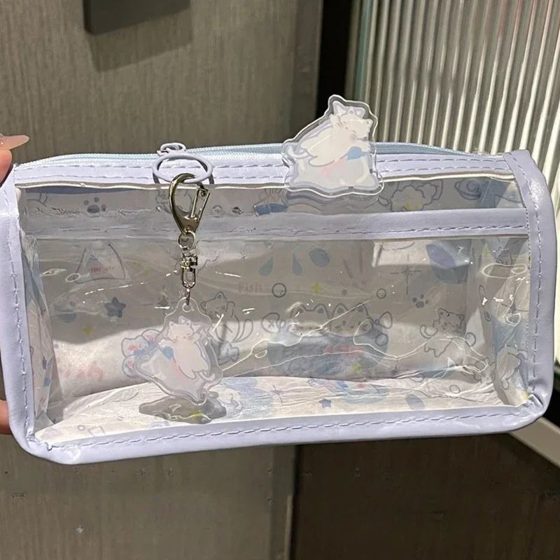 HUXUAN Cartoon Translucent Pencil Case – Large Capacity Pencil Case Babs