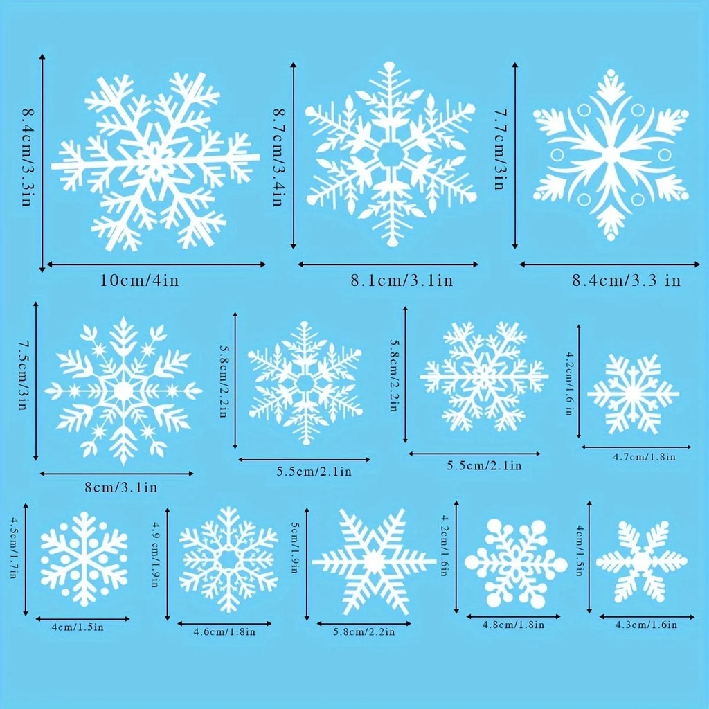 137-Pc Christmas Snowflake PVC Window Cling Stickers – Reusable Window Cling Stickers Babs