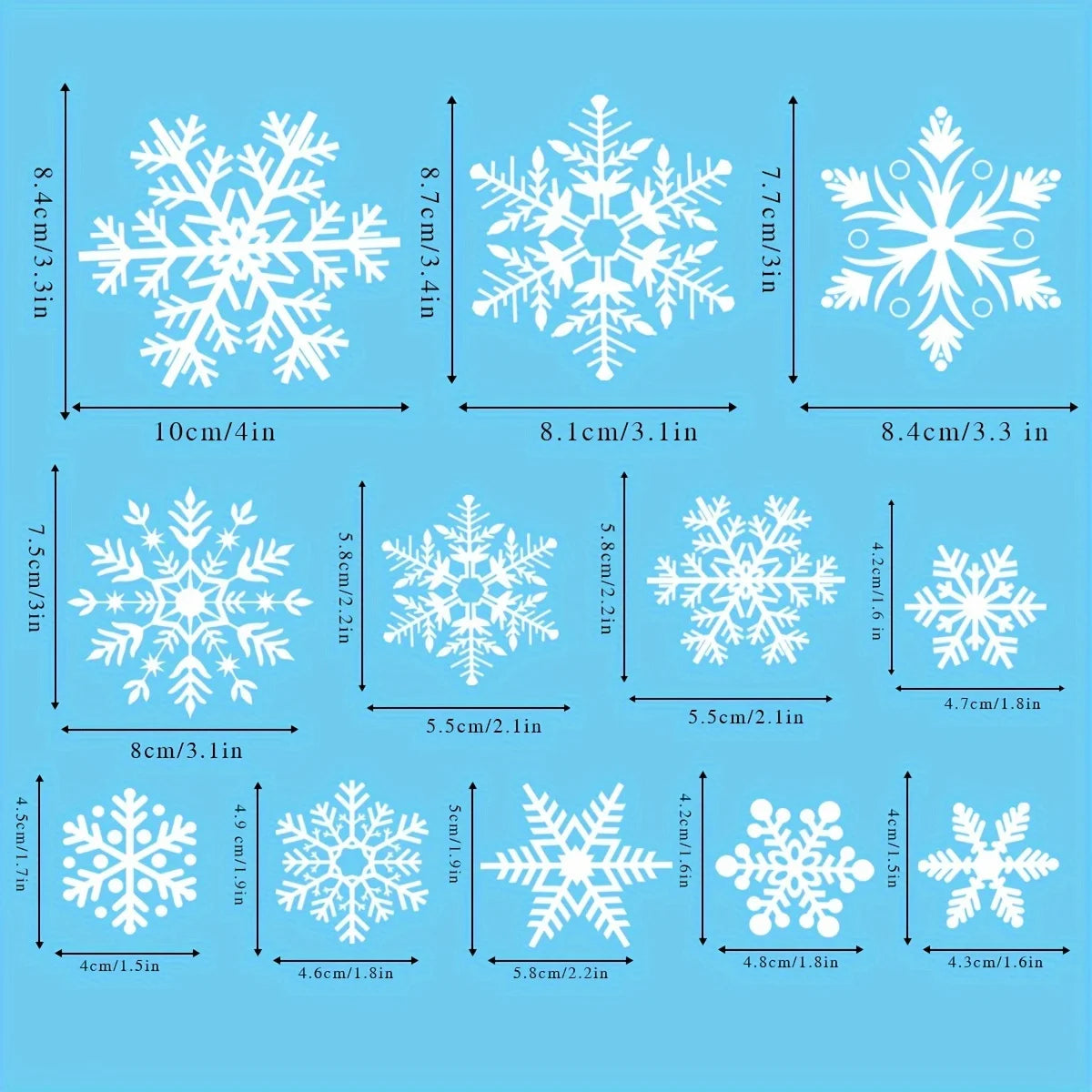 137-Pc Christmas Snowflake PVC Window Cling Stickers – Reusable Window Cling Stickers Babs