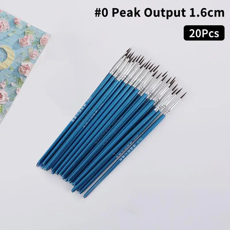 20Pcs Artist Paint Brush Set – Nylon Hook Line Pens for Art Artist Paint Brush Set Babs 3 Dark blue